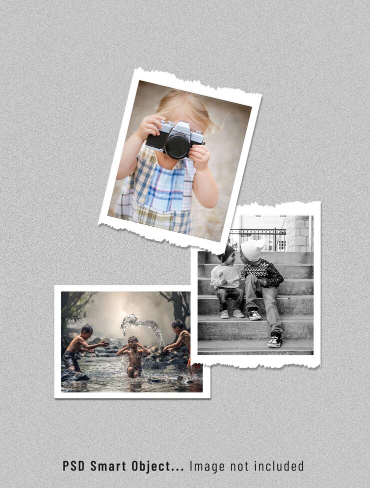 Mockup set bingkai foto momen terbaik