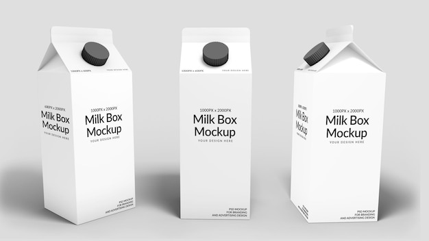 Mockup-Set der Milchbox