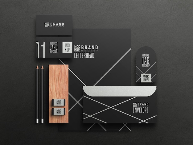 Mockup set stazionario aziendale