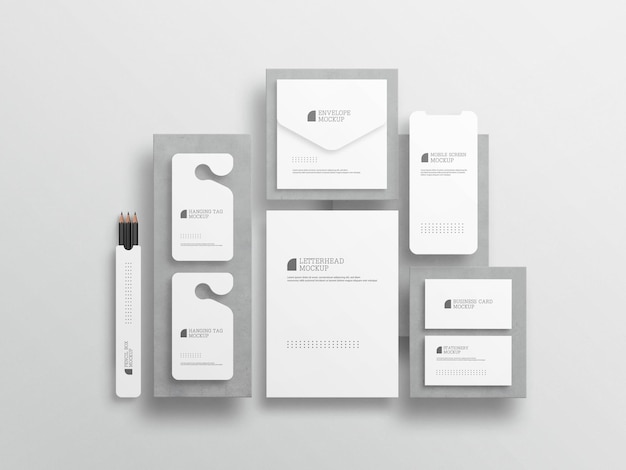 Mockup set stazionario minimo