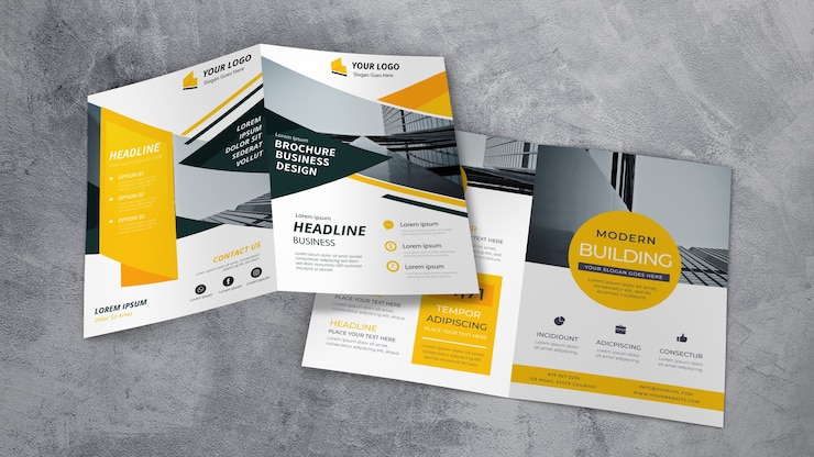 PSD mockup de showroom de folleto