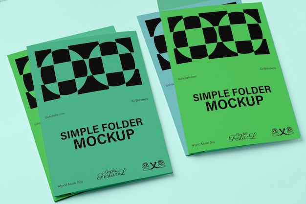 Mockup simple de la vista superior de la carpeta