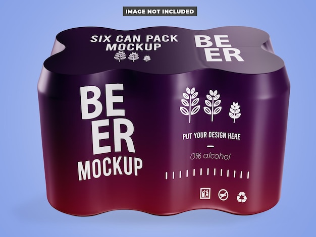 PSD mockup six can pack