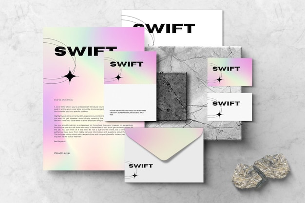 Mockup de sobre personalizado con una página
