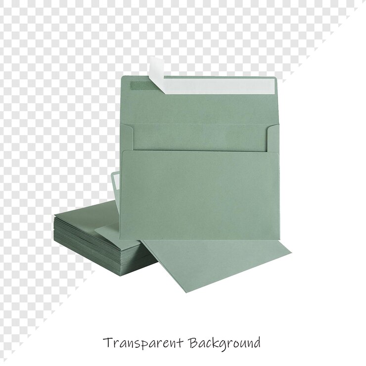 PSD mockup de sobres verdes de salvia