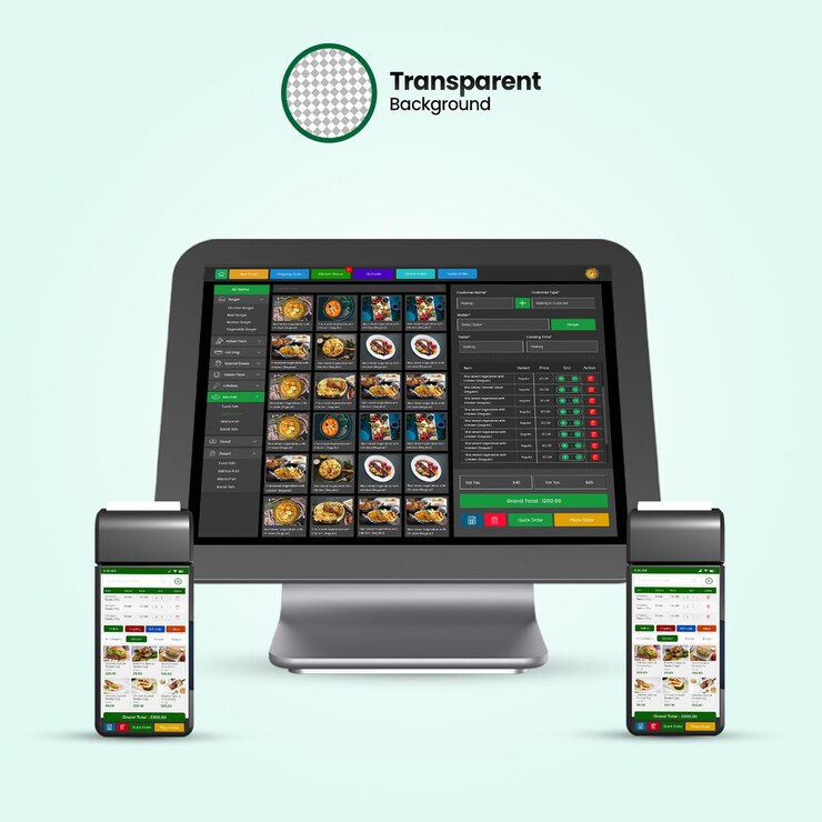 PSD mockup de software pos versátil para las empresas