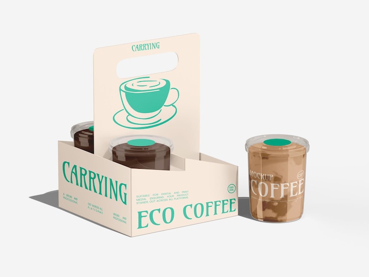 Mockup de soporte de café ecológico