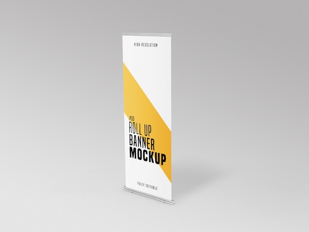 Mockup del soporte de la pancarta enrollable