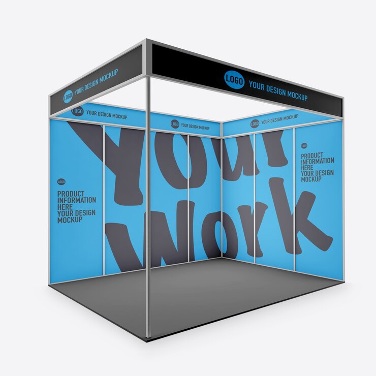 PSD mockup stand acara terisolasi