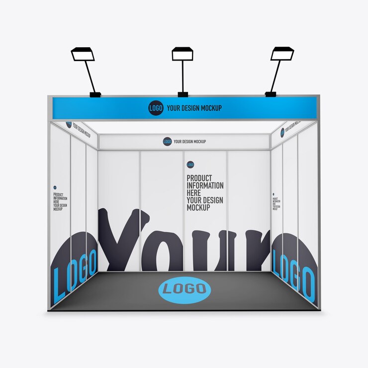 PSD mockup stand acara terisolasi
