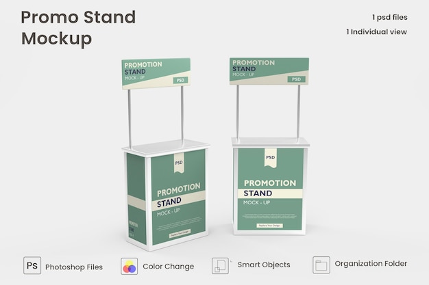 Mockup de stand promocional 3d premium psd