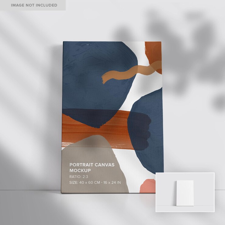Mockup su tela con ritratto