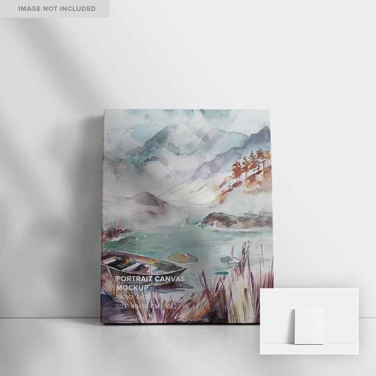 Mockup su tela con ritratto