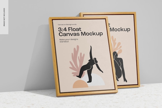 Mockup su tela galleggiante 3:4