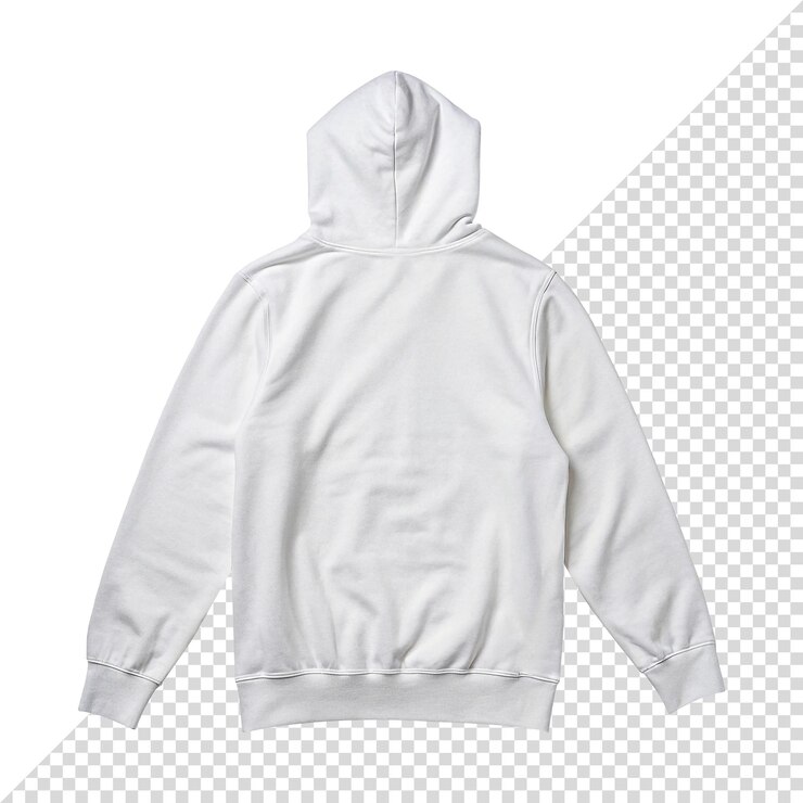 Mockup de sudadera blanca en blanco sobre un fondo transparente