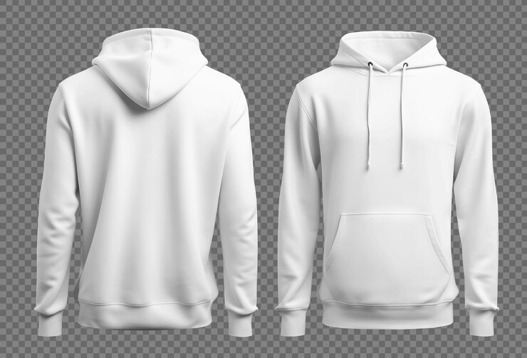 PSD mockup de sudadera blanca frente y atrás