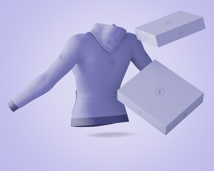 PSD mockup de sudadera  y cajas