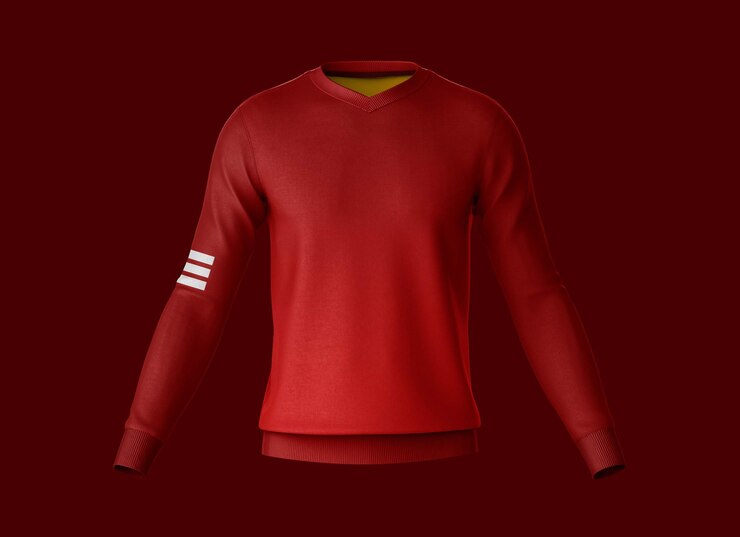 PSD mockup de suéter con cuello en v
