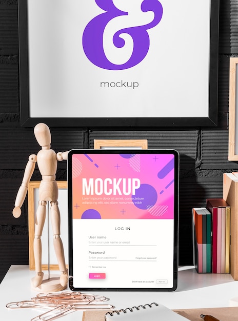 Mockup sul posto di lavoro con dispositivi