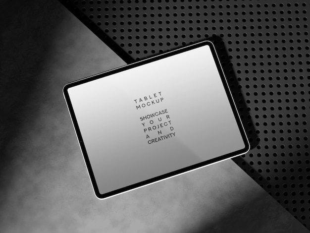 Mockup en una superficie de tableta con textura