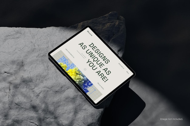 PSD mockup de tablet con luz directa