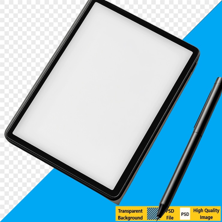 PSD mockup de la tableta y el estilómetro