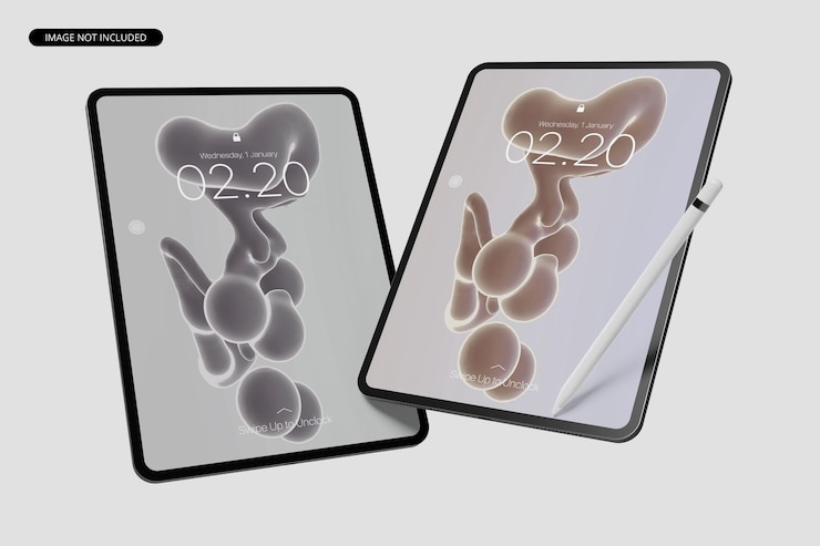 Mockup de tableta limpia flotante