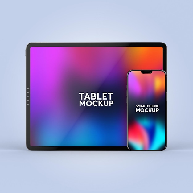 Mockup de tableta y smartphone