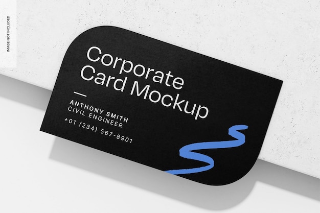 Mockup de tarjeta corporativa de papel negro vista superior