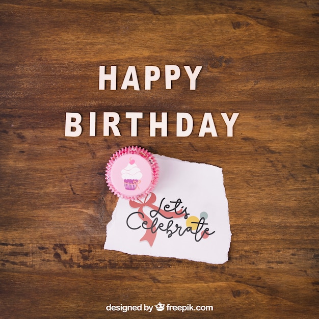 Mockup de tarjeta con diseño de cumpleaños