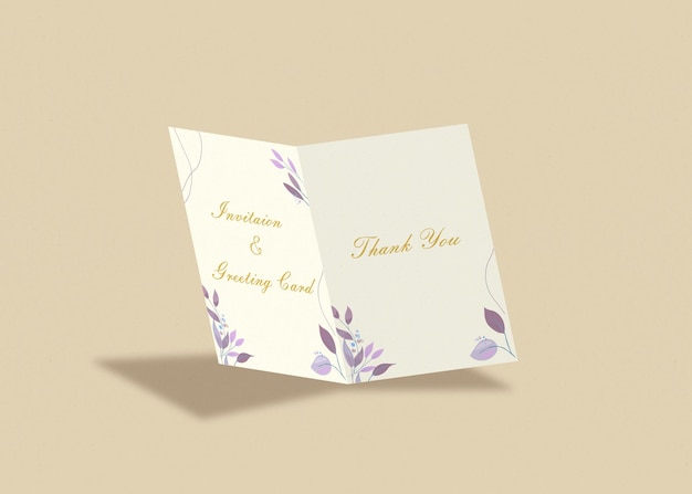 Mockup de la tarjeta de felicitación de la invitación