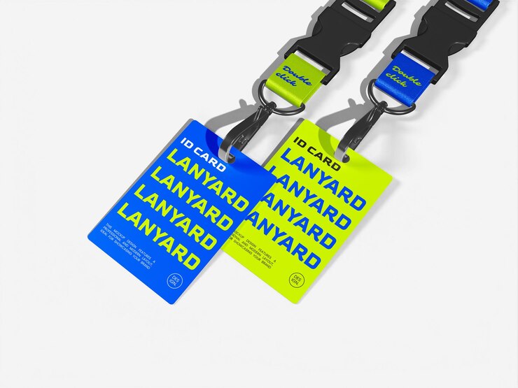 Mockup de la tarjeta de identificación de Lanyard