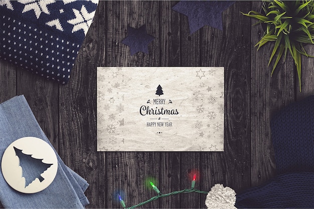 Mockup de tarjeta de navidad