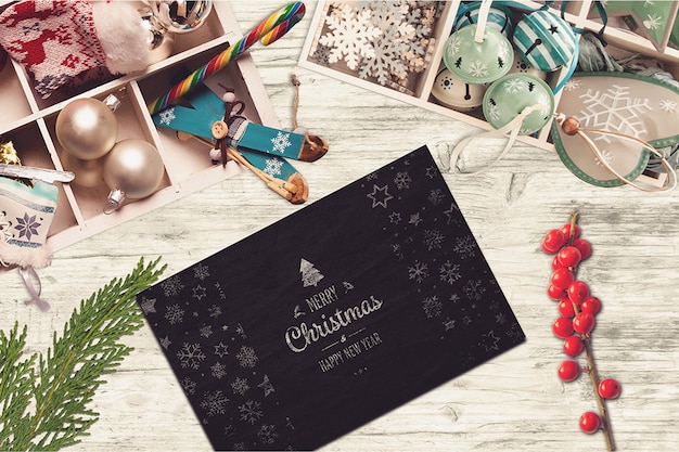 Mockup de tarjeta de navidad