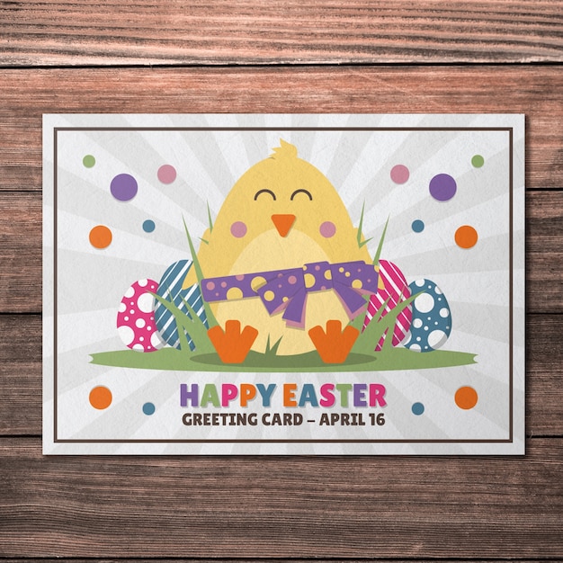 PSD mockup de tarjeta de pascua creativa