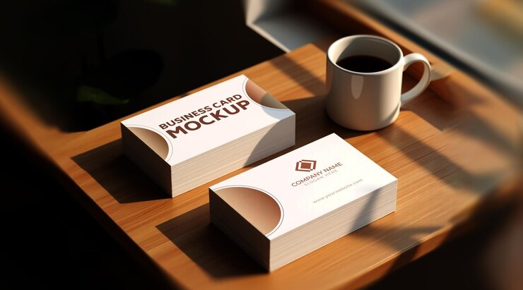 Mockup de tarjeta de visita con el archivo PSD