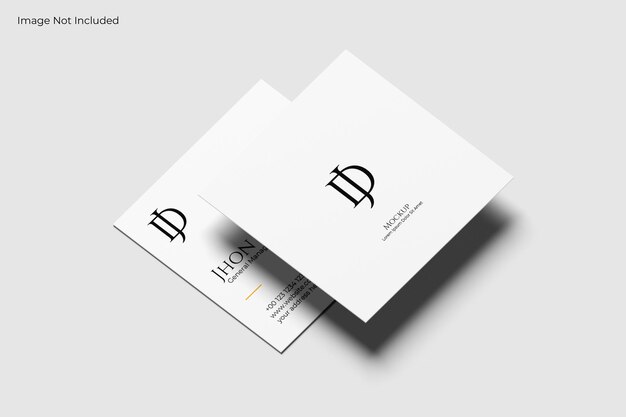 PSD mockup de tarjeta de visita cuadrada en perspectiva