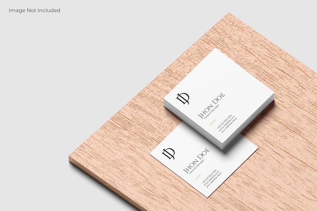 PSD mockup de tarjeta de visita cuadrada en perspectiva