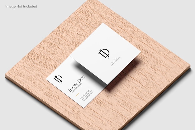 PSD mockup de tarjeta de visita cuadrada en perspectiva