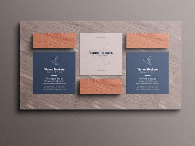 Mockup de tarjeta de visita cuadrada