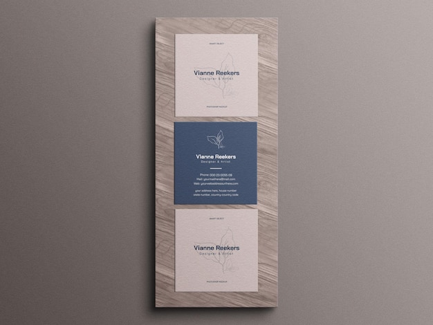 Mockup de tarjeta de visita cuadrada