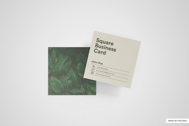 Mockup de tarjeta de visita cuadrada