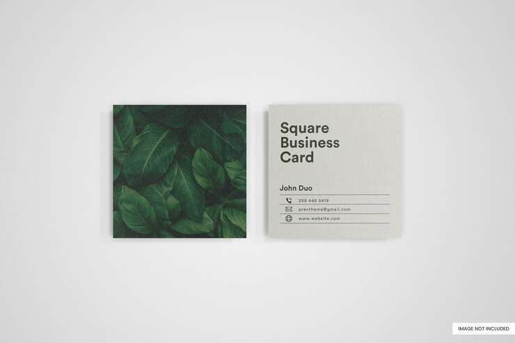 Mockup de tarjeta de visita cuadrada
