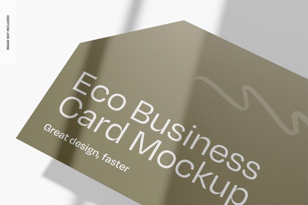 Mockup de la tarjeta de visita Eco de cerca