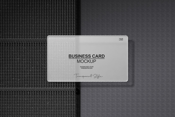 PSD mockup de tarjeta de visita transparente