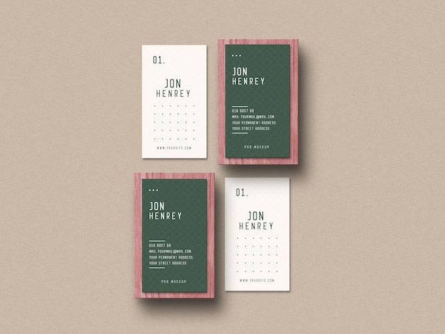 PSD mockup de tarjeta de visita vertical