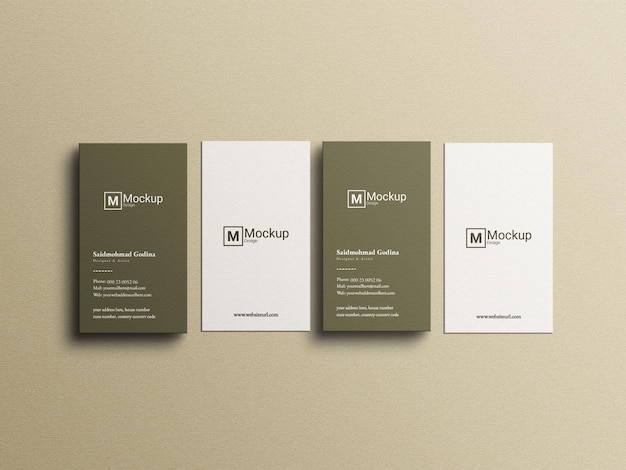 Mockup de tarjeta de visita vertical