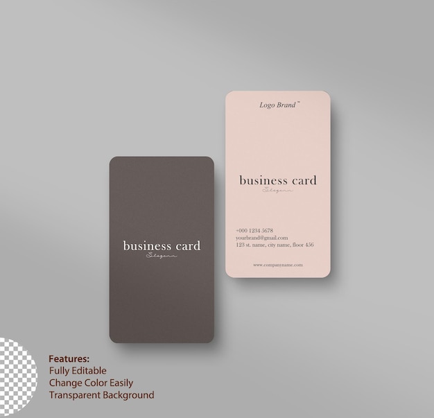 Mockup de tarjeta de visita vertical