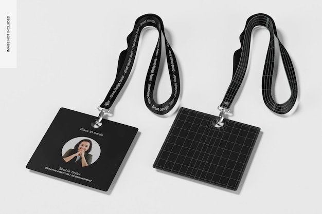 PSD mockup de las tarjetas de acceso negras