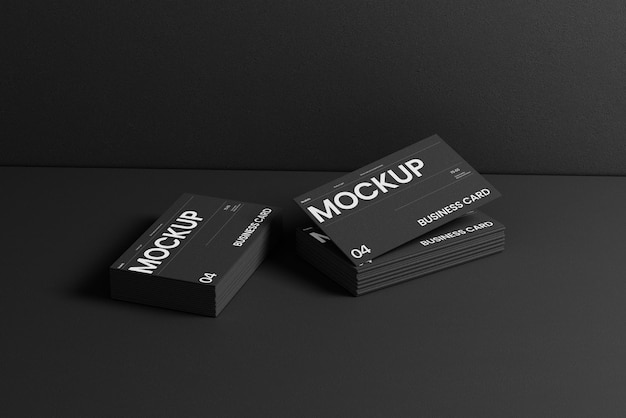 Mockup de tarjetas oscuras de escenas realistas totalmente personalizable